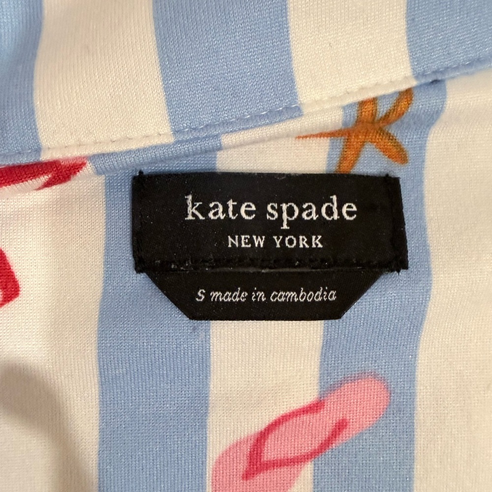 🔥Kate Spade Blue Striped Sleepwear Top Size S EC🔥 - Picture 3 of 6